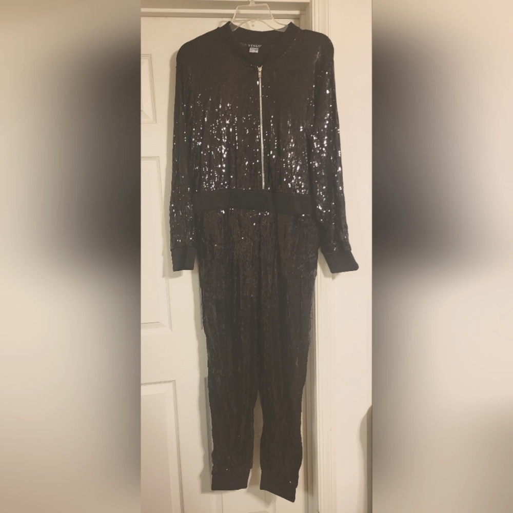 Sequin Jogger Jumpsuit Sz 1X